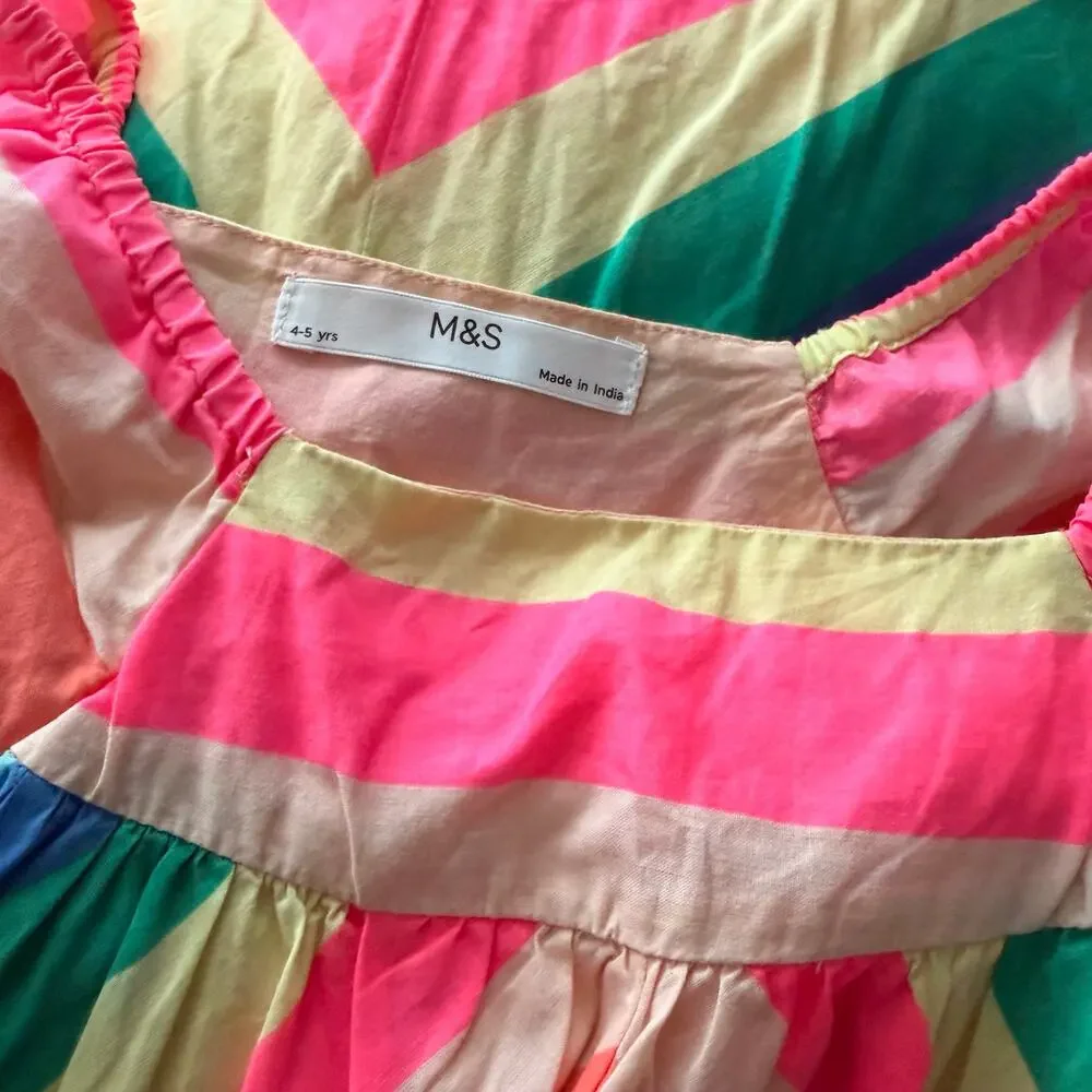 Marks and Spencer Rainbow Girls Dress size 4-5